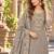 Grey chiffon semi stitched suit with embroidery & sequence work
