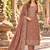Peach chiffon semi stitched suit with embroidery & sequence work