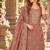 Peach chiffon semi stitched suit with embroidery & sequence work