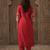 Pink embroidered silk kurta trouser set