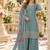 Sky viscose semi stitched suit with embroidery & sequence work
