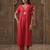 Pink embroidered silk kurta trouser set
