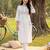 White embroidered cotton kurta trouser set
