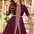 Wine georgette semi stitched suit with embroidery & stone work
