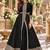 Black georgette semi stitched suit with embroidery & stone work