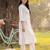 White embroidered cotton kurta trouser set