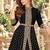 Black georgette semi stitched suit with embroidery & stone work