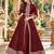 Maroon georgette semi stitched suit with embroidery & stone work