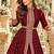 Maroon georgette semi stitched suit with embroidery & stone work