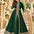 D green georgette semi stitched suit with embroidery & stone work