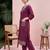 Burgundy printed cotton kurta trouser set