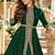D green georgette semi stitched suit with embroidery & stone work
