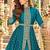 Sky georgette semi stitched suit with embroidery & stone work