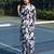 Navy blue printed viscose rayon kurta trouser set