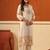 Beige printed cotton kurta trouser set