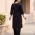 Black printed cotton kurta trouser set
