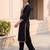 Black printed cotton kurta trouser set