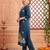 Navy blue printed cotton kurta trouser set