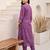 Lavender embroidered cotton kurta trouser set