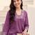 Lavender embroidered cotton kurta trouser set