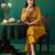 Mustard embroidered cotton kurta trouser set