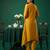 Mustard embroidered cotton kurta trouser set