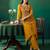 Mustard embroidered cotton kurta trouser set