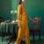 Mustard embroidered cotton kurta trouser set