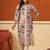 Off white printed cotton kurta trouser set
