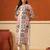 Off white printed cotton kurta trouser set
