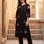 Black printed cotton kurta trouser set