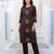 Brown printed cotton kurta trouser set