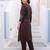 Brown printed cotton kurta trouser set