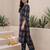 Blue printed cotton kurta trouser set