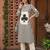 White printed cotton kurta trouser set