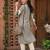 White printed cotton kurta trouser set