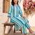 Blue printed cotton kurta trouser set