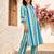 Blue printed cotton kurta trouser set
