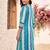 Blue printed cotton kurta trouser set