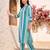 Blue printed cotton kurta trouser set