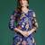 Blue printed cotton kurta trouser set