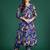 Blue printed cotton kurta trouser set