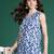 Blue printed cotton kurta trouser set