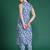 Blue printed cotton kurta trouser set