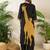 Black printed viscose rayon kurta trouser set