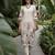 White printed cotton kurta trouser set