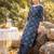 Navy blue printed cotton kurta trouser set