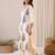 White printed cotton kurta trouser set