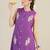 Purple printed cotton kurta trouser set