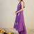 Purple printed cotton kurta trouser set